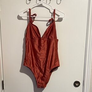 Rust Orange  One Piece Swimsuit